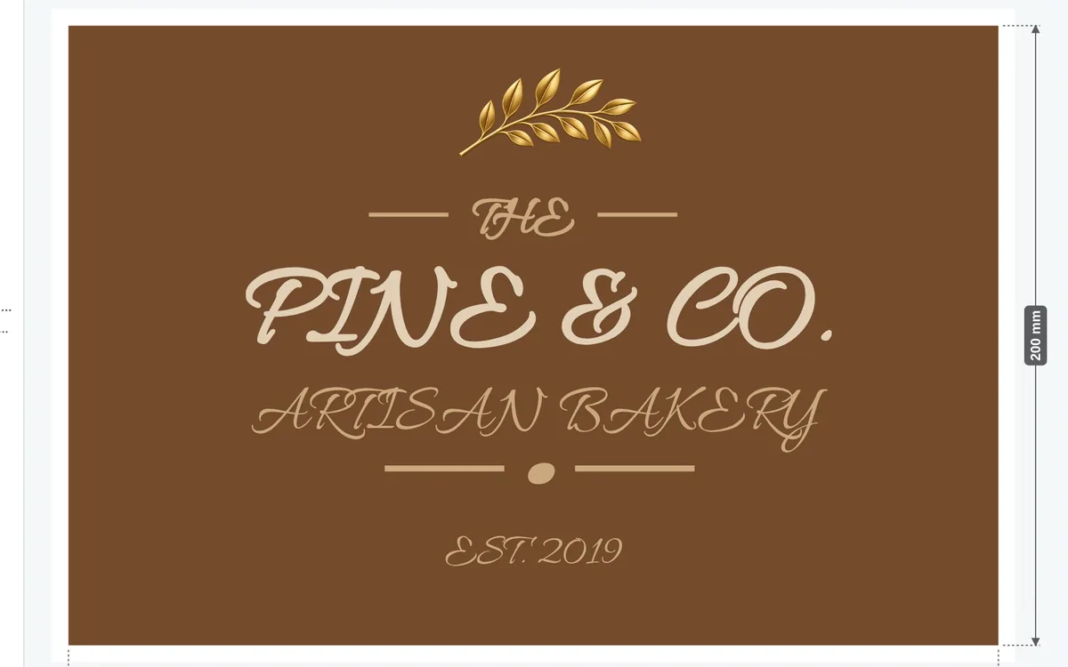 Wood sign preset personalized to read Pine & Co. Artisan Bakery, Est. 2019