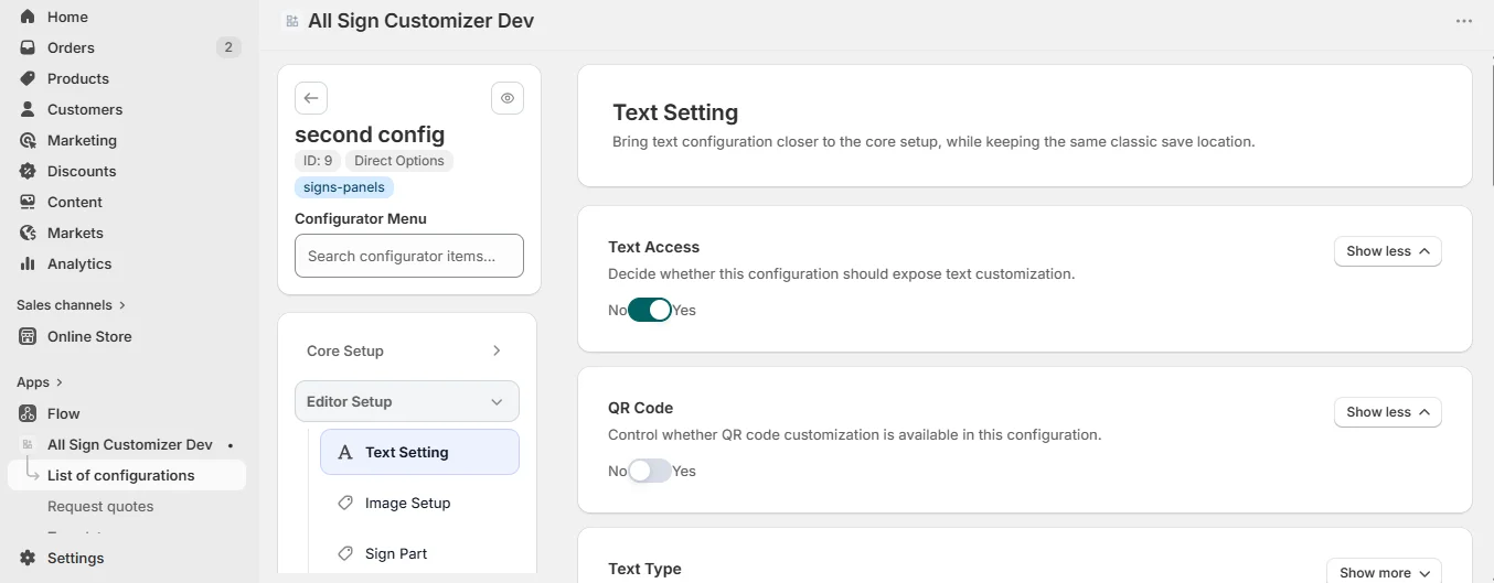 Text access and transform permissions