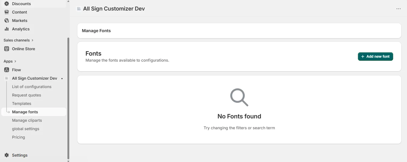 Manage Fonts